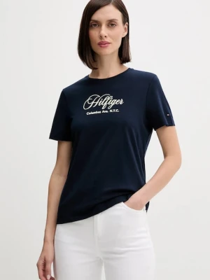 Tommy Hilfiger t-shirt bawełniany damski kolor granatowy WW0WW46120