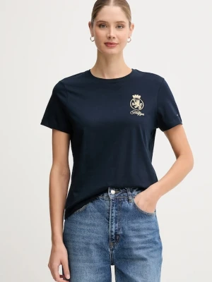 Tommy Hilfiger t-shirt bawełniany damski kolor granatowy WW0WW46153