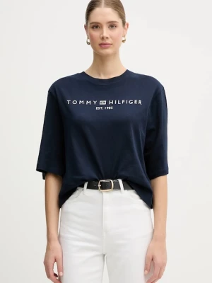 Tommy Hilfiger t-shirt bawełniany damski kolor granatowy WW0WW47811