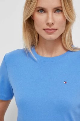Tommy Hilfiger t-shirt bawełniany damski kolor niebieski WW0WW40587