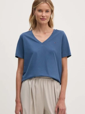 Zdjęcie produktu Tommy Hilfiger t-shirt bawełniany damski kolor niebieski