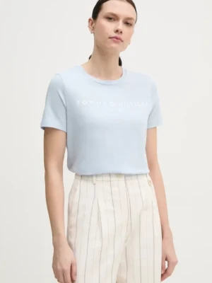 Tommy Hilfiger t-shirt bawełniany damski kolor niebieski WW0WW40276