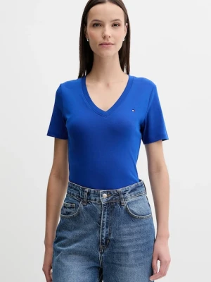 Tommy Hilfiger t-shirt bawełniany damski kolor niebieski WW0WW40584
