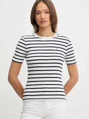 Tommy Hilfiger t-shirt bawełniany damski kolor niebieski WW0WW40587