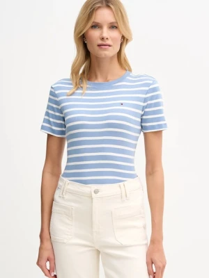 Tommy Hilfiger t-shirt bawełniany damski kolor niebieski WW0WW40587