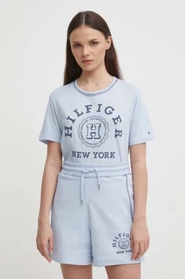 Tommy Hilfiger t-shirt bawełniany damski kolor niebieski WW0WW41575
