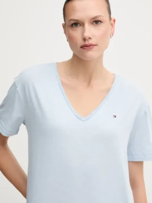 Tommy Hilfiger t-shirt bawełniany damski kolor niebieski WW0WW43901