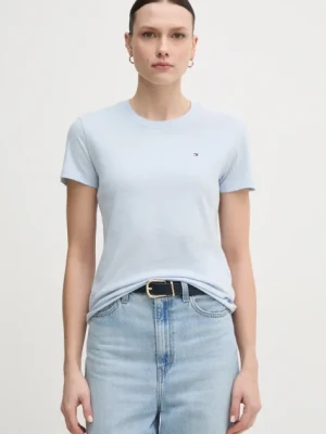 Tommy Hilfiger t-shirt bawełniany damski kolor niebieski WW0WW44433