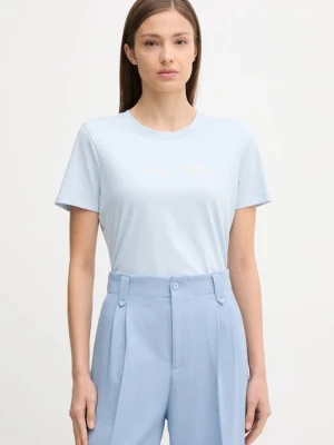 Tommy Hilfiger t-shirt bawełniany damski kolor niebieski WW0WW45746