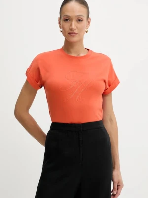 Tommy Hilfiger t-shirt bawełniany damski kolor pomarańczowy WW0WW47157
