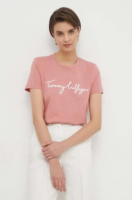 Tommy Hilfiger t-shirt bawełniany damski kolor różowy WW0WW41674