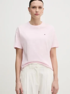 Tommy Hilfiger t-shirt bawełniany damski kolor różowy UW0UW05763