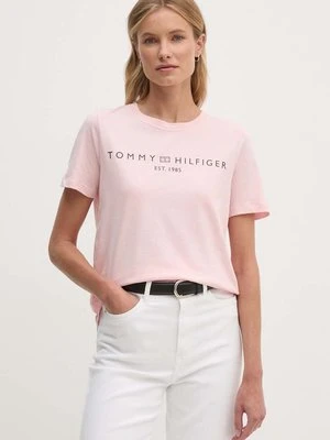 Tommy Hilfiger t-shirt bawełniany damski kolor różowy WW0WW40276