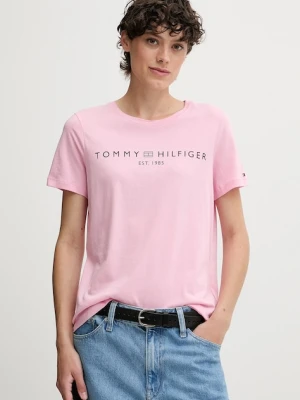 Tommy Hilfiger t-shirt bawełniany damski kolor różowy WW0WW40276