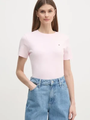 Tommy Hilfiger t-shirt bawełniany damski kolor różowy WW0WW40587