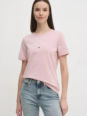 Tommy Hilfiger t-shirt bawełniany damski kolor różowy WW0WW43895