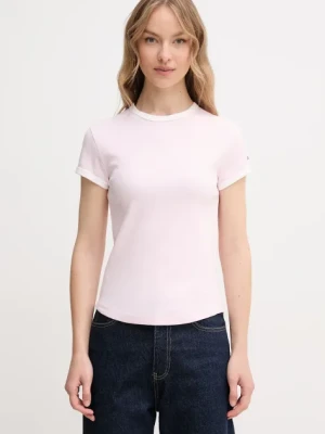 Tommy Hilfiger t-shirt bawełniany damski kolor różowy WW0WW44581