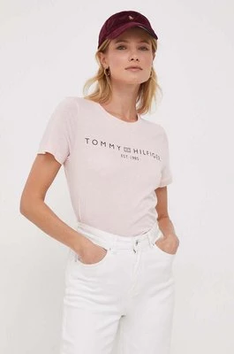 Tommy Hilfiger t-shirt bawełniany damski kolor szary WW0WW40276