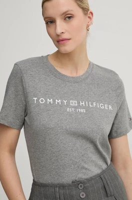 Tommy Hilfiger t-shirt bawełniany damski kolor szary WW0WW40276