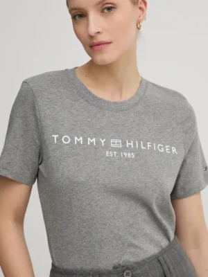 Tommy Hilfiger t-shirt bawełniany damski kolor szary WW0WW40276