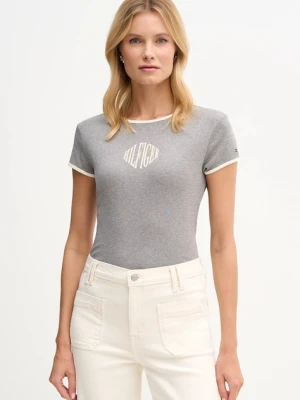 Tommy Hilfiger t-shirt bawełniany damski kolor szary WW0WW47881