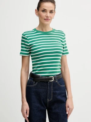Tommy Hilfiger t-shirt bawełniany damski kolor zielony WW0WW40587