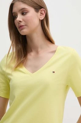 Tommy Hilfiger t-shirt bawełniany damski kolor żółty