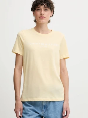 Tommy Hilfiger t-shirt bawełniany damski kolor żółty WW0WW40276