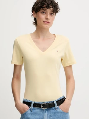 Tommy Hilfiger t-shirt bawełniany damski kolor żółty WW0WW40584