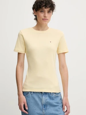 Tommy Hilfiger t-shirt bawełniany damski kolor żółty WW0WW40587