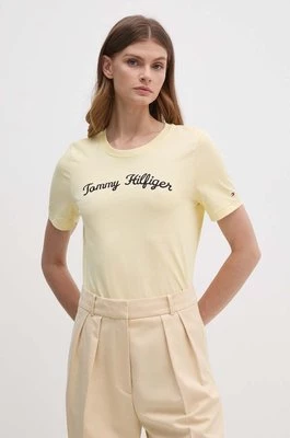 Tommy Hilfiger t-shirt bawełniany damski kolor żółty WW0WW42589