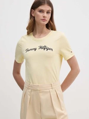 Tommy Hilfiger t-shirt bawełniany damski kolor żółty WW0WW42589