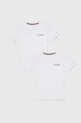 Tommy Hilfiger t-shirt bawełniany dziecięcy 2-pack kolor biały gładki
