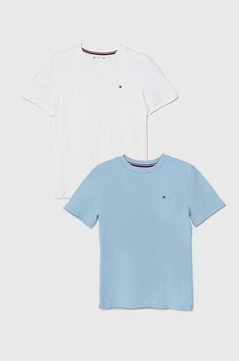 Tommy Hilfiger t-shirt bawełniany dziecięcy 2-pack kolor granatowy gładki
