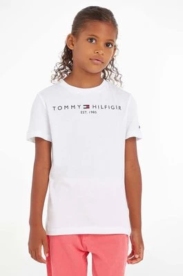 Tommy Hilfiger T-shirt bawełniany dziecięcy kolor biały z nadrukiem KS0KS00210