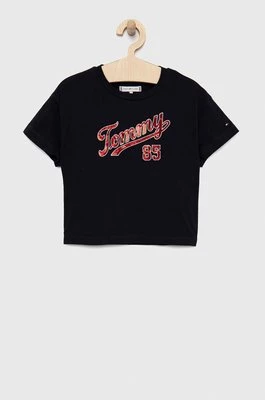 Tommy Hilfiger t-shirt bawełniany dziecięcy kolor granatowy