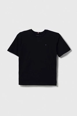 Tommy Hilfiger t-shirt bawełniany dziecięcy kolor granatowy gładki
