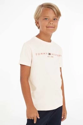 Tommy Hilfiger t-shirt bawełniany dziecięcy kolor różowy z nadrukiem