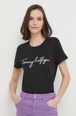 Tommy Hilfiger t-shirt bawełniany kolor czarny WW0WW24967