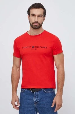 Tommy Hilfiger t-shirt bawełniany kolor czerwony z aplikacją MW0MW11797CHEAPER