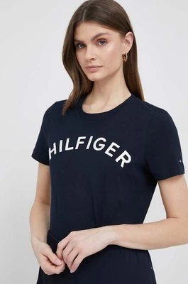 Tommy Hilfiger t-shirt bawełniany kolor granatowy