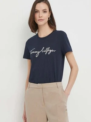 Tommy Hilfiger t-shirt bawełniany kolor granatowy WW0WW24967