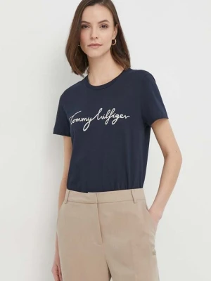 Tommy Hilfiger t-shirt bawełniany kolor granatowy WW0WW24967