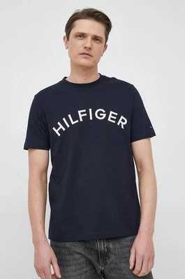 Tommy Hilfiger t-shirt bawełniany kolor granatowy wzorzysty