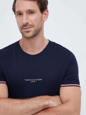 Tommy Hilfiger t-shirt bawełniany kolor granatowy z aplikacją MW0MW32584