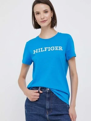 Tommy Hilfiger t-shirt bawełniany kolor niebieski