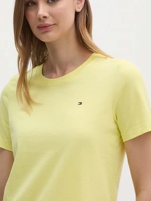 Tommy Hilfiger t-shirt bawełniany kolor żółty