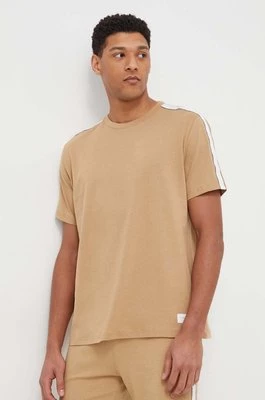 Tommy Hilfiger t-shirt bawełniany męski kolor beżowy gładki UM0UM03005