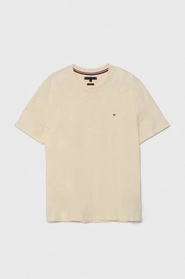 Tommy Hilfiger t-shirt bawełniany męski kolor beżowy gładki MW0MW34375