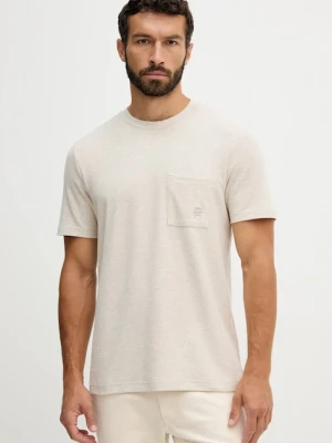 Tommy Hilfiger t-shirt bawełniany męski kolor beżowy gładki MW0MW39365